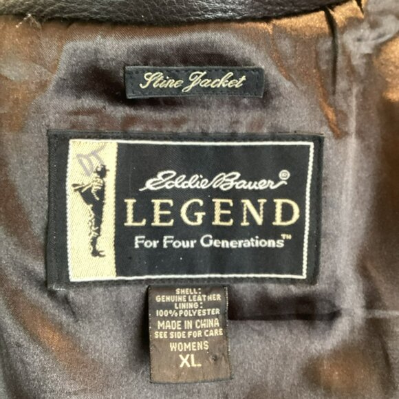 Eddie Bauer Stine Legend Moto Jacket Womens XL Genuine Pebbled Leather Jacket Bl - Picture 9 of 11